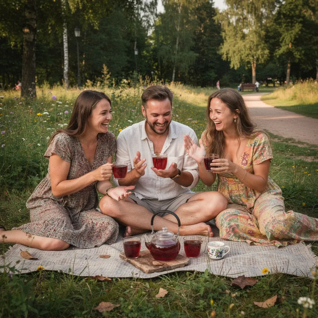 Schizandros uogų arbata, supakuota elegantiškame maišelyje, su ryškiomis spalvomis ir natūraliais ingredientais.